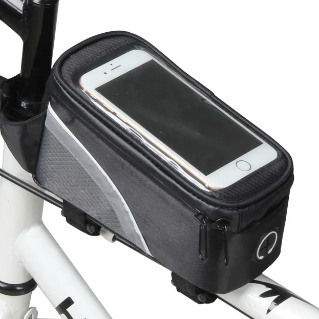 Top selling bicycle accessories travel cycling front top tube waterproof small bag with clear touch screen for mobile phone