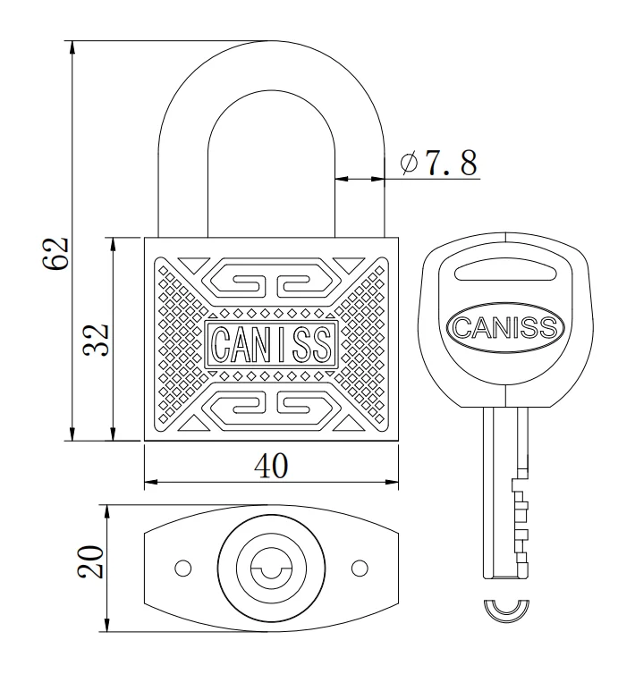 China security manufacturer game machine key cylinder padlock with code