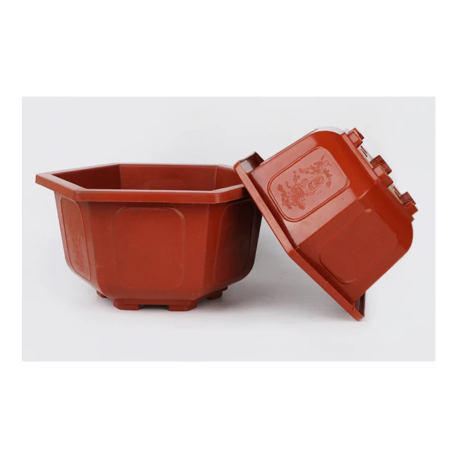 Plastic hexagonal sexangular garden bonsai pots sizes for choice