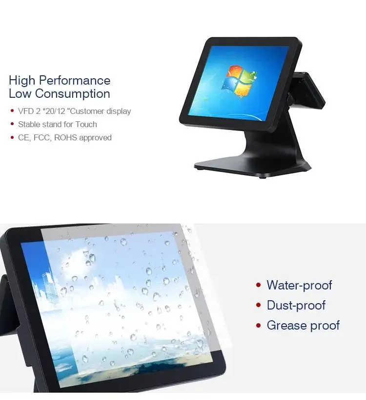 Лидер продаж 15-дюймовый все-в-одном POS-терминал Windows/Android POS-автоматы магазин точка продажи система POS кассовый аппарат для