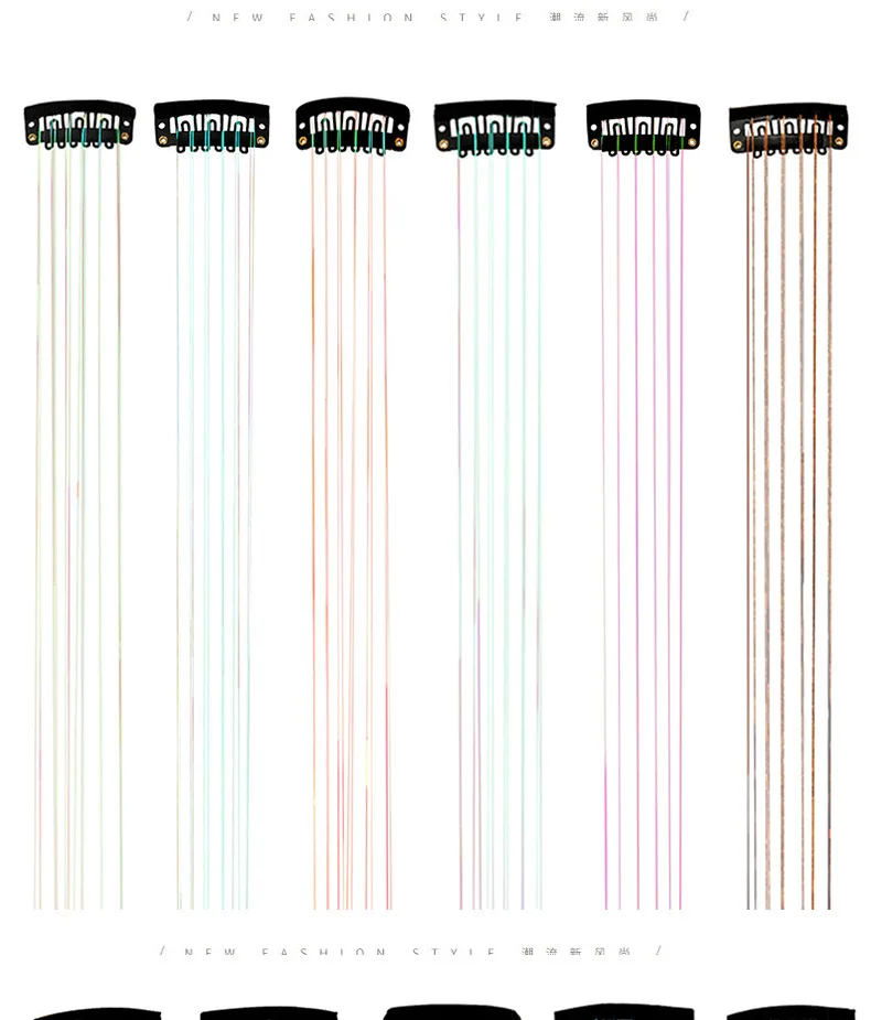 Sparkle Shiny Hair Tinsel Hair Extensions glitter heat resistant tinsel hair extension with clips