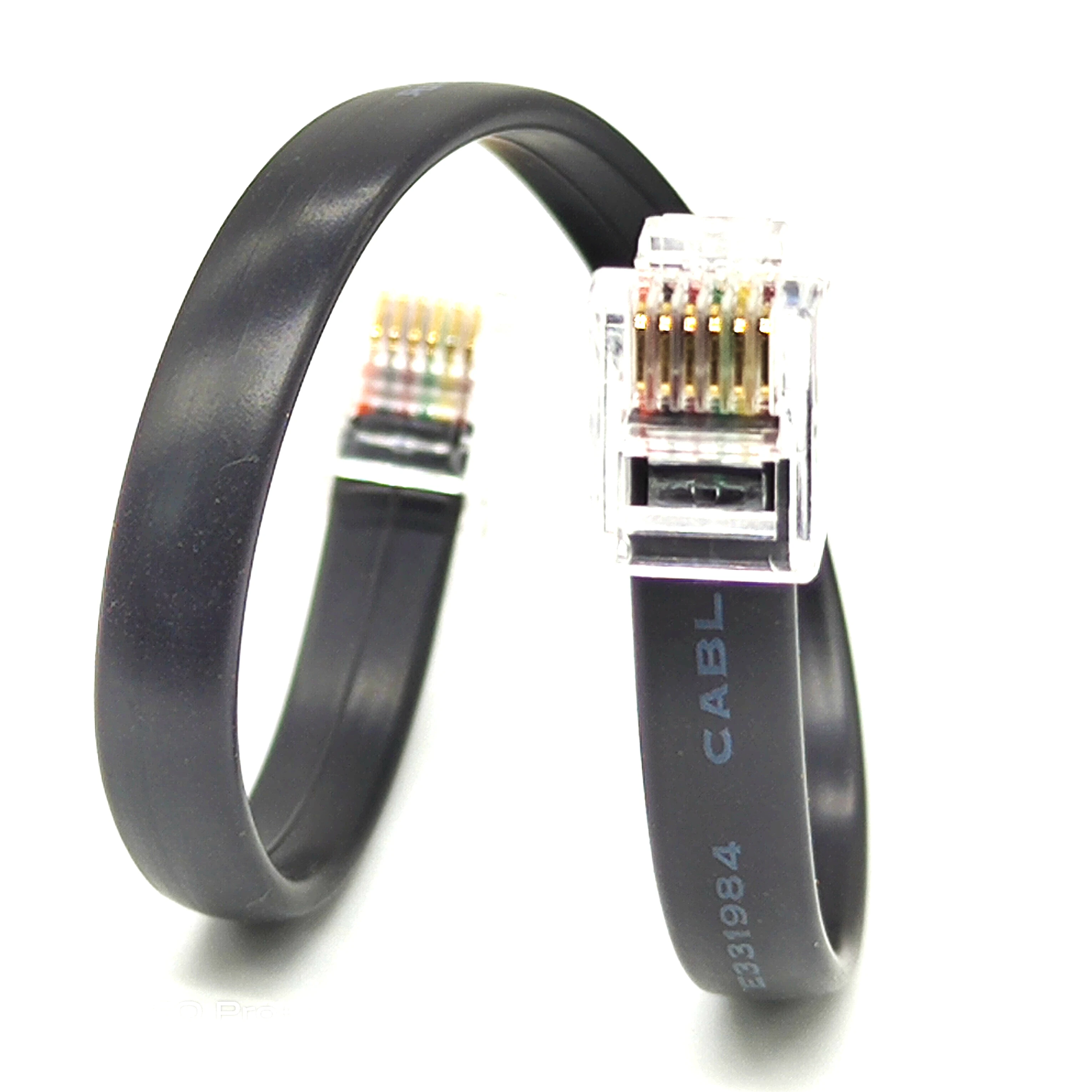 Wholesale Black UL20251 6 core Telephone Cable Flat Line With 6P6C Plug