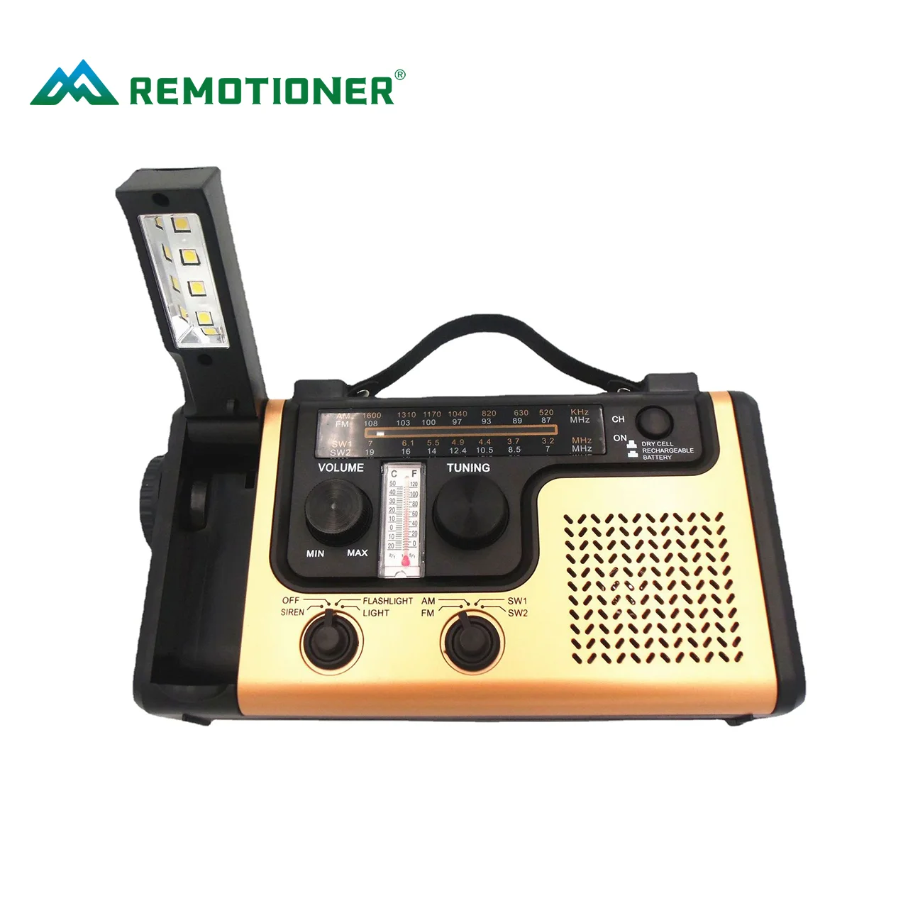 Outdoor Emergency Multi-band AM/FM/SW Hand Crank Rechargeable Radio with LED Reading Light Solar Charging