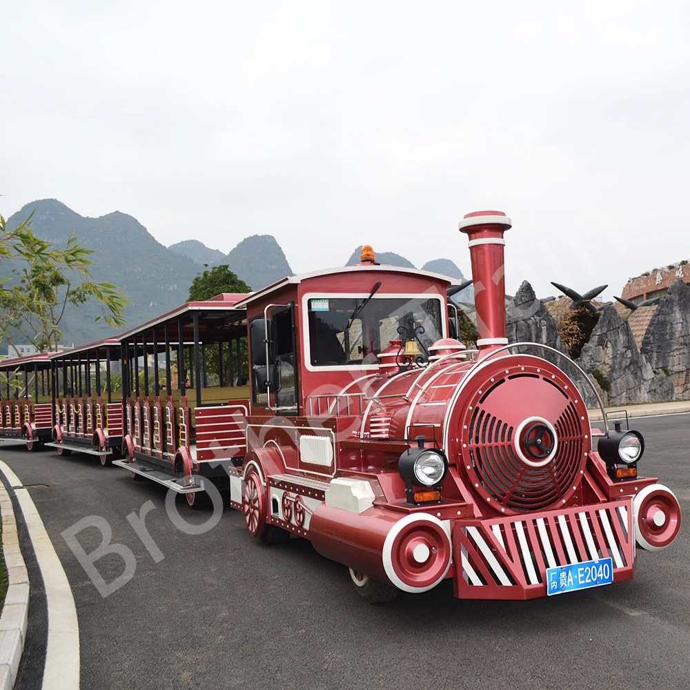 Lithium Battery Attraction Road Tourist Sightseeing Electric Tourist Trackless Train On Sale