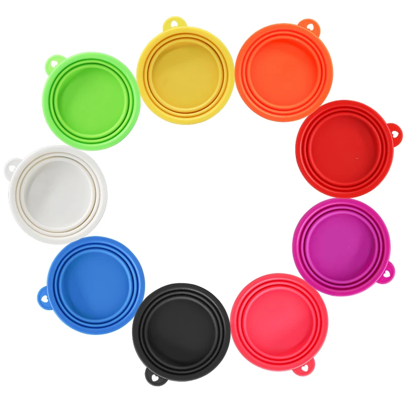 Dog and cat folding bowl pet silicone collapsible travel outdoor portable foldable drinking water feeding slow food bowl