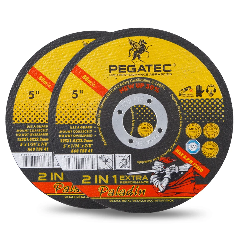 Прочные металлические угловые шлифовальные машины Pegatec 5 '125x1x22 2 в 1 80 м/с