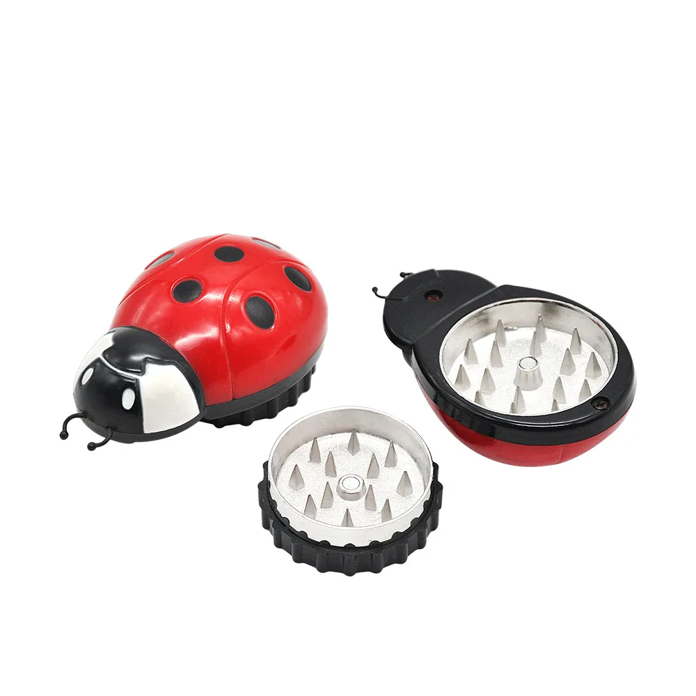 Zinc alloy smoke grinder Seven-star ladybug shape   Plastic shell beetle shape cigarette crusher