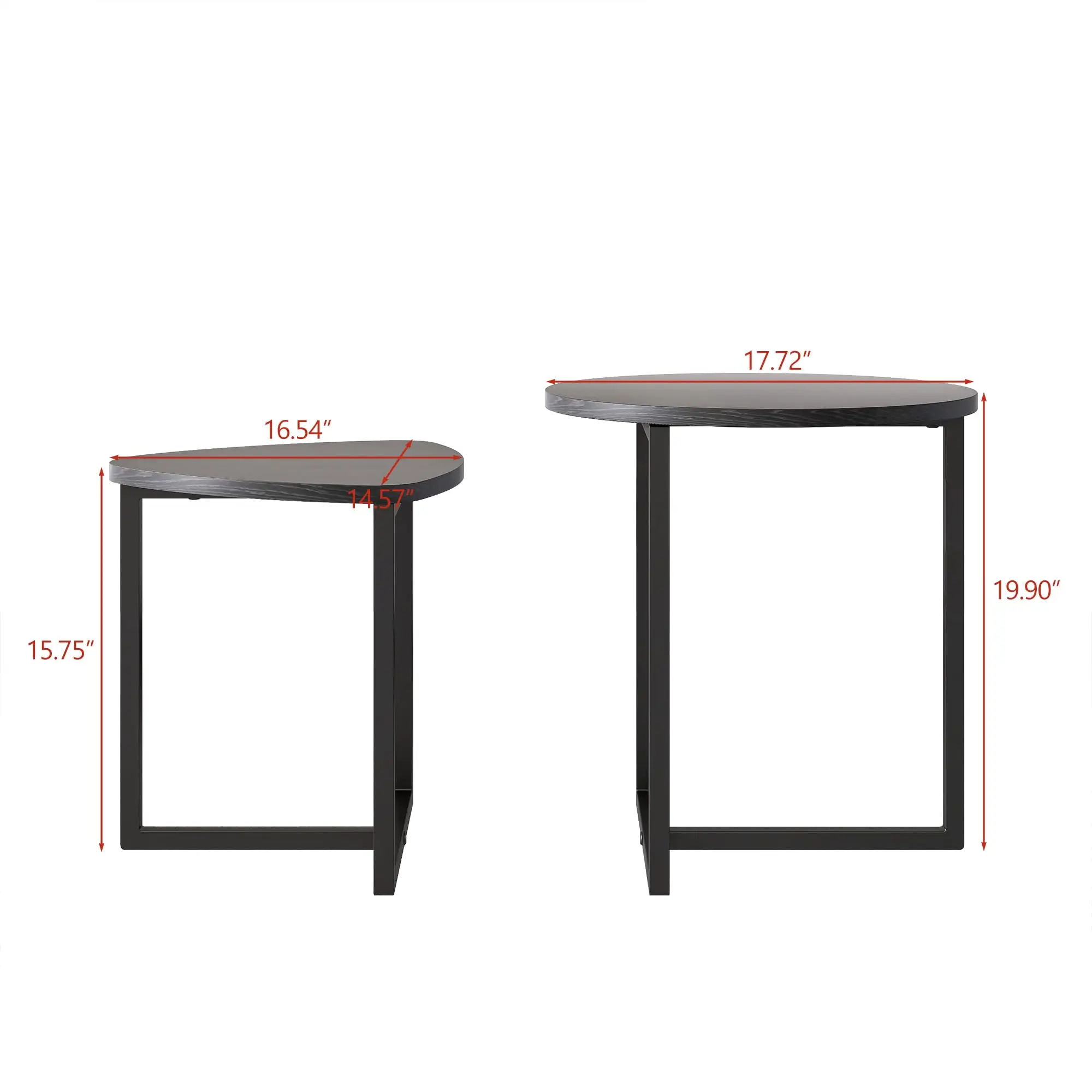 Retro industrial set of 2 solid wood rustic living room round black coffee table modern luxury Nordic side coffee table