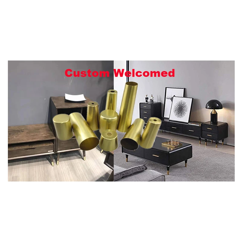 * Furniture Leg Tube Protector Table Feet Base Furniture Leg Caps Cabinet Leg Covers Gold End, Brass Iron Free Modern 38*46*36