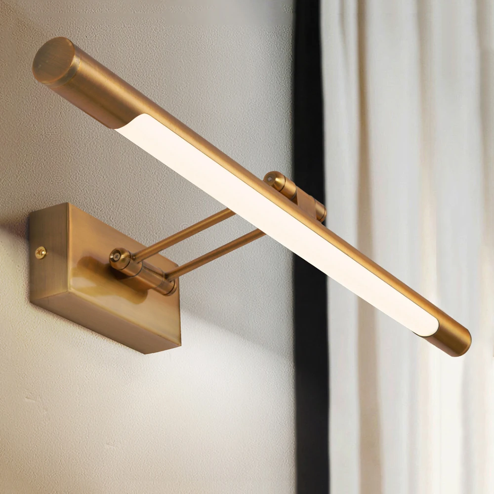 Modern Adjustable Dimmable Hotel Bedroom Bedside Lighting Reading Light Wood Wall Lamp LED Luminous Bathroom Lights