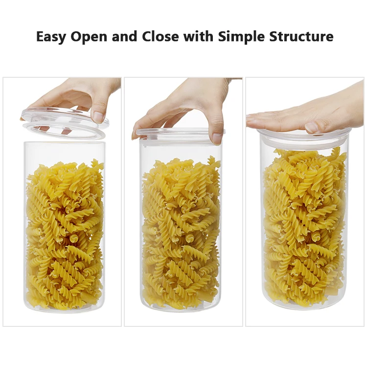 Квадратная канистра IKOO из боросиликатного стекла кофейный чай и сахар с прозрачной крышкой