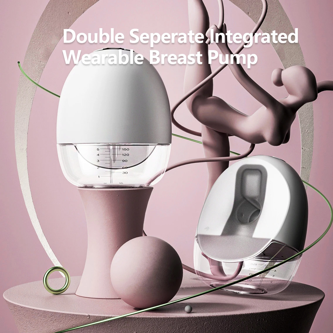 2023 New design cheap price wholesale midile Electric wireless wearable hand free Breast Pump