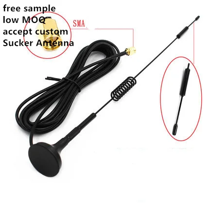 custom 433MHz 868Mhz GSM Sucker Antenna with Magnetic Base SMA Connector RG174 Cable