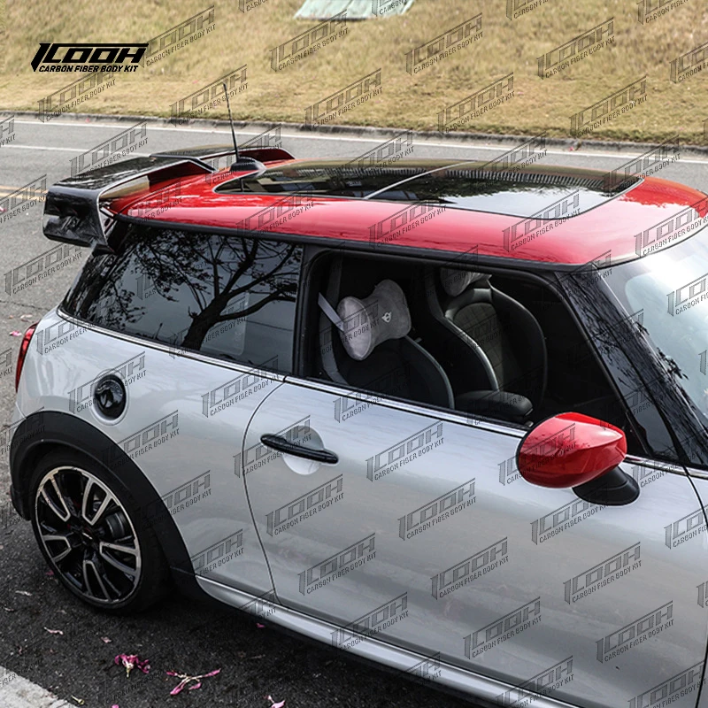 ICOOH Racing GP Style Carbon Fiber Fibre Body Kit Rear Roof Spoiler Wing Fit For BMW MINI COOPER