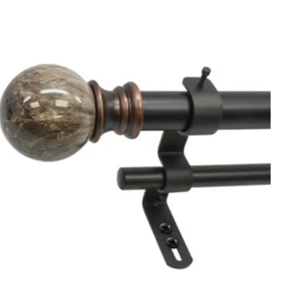 China made double curtain rod extendable 12ft curtain pole with finials and brackets