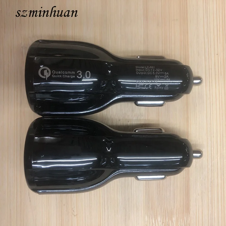 Быстрая зарядка, автомобильное зарядное устройство USB, быстрая зарядка QC3.0, зарядное устройство для мобильного телефона, 2 порта USB, автомобильное зарядное устройство