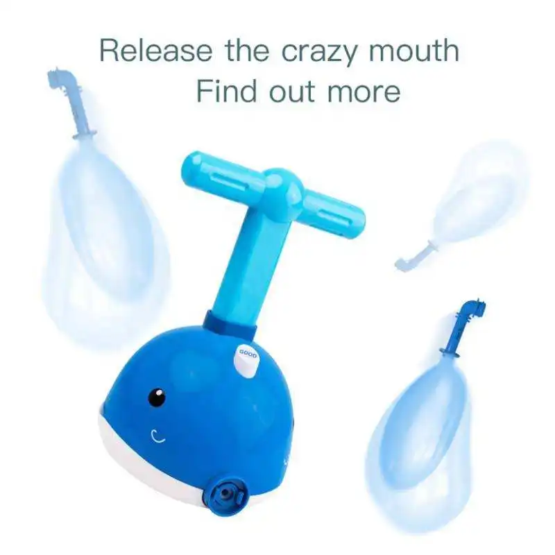 2024 Cute Animal Simulation Dolphin Air Balloon Powered Car Aerodynamic Car Stem Toys For Kids