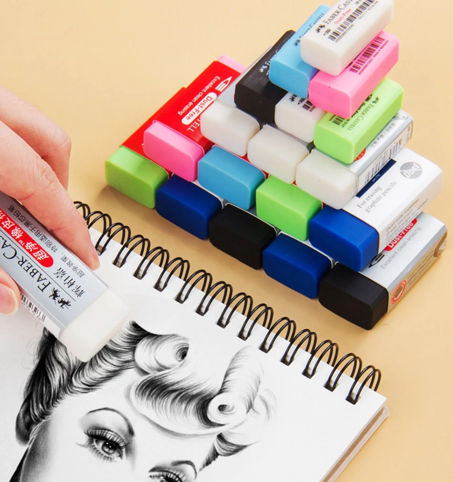 Trumpet wholesale school use erasers simple and practical fancy erasers classic square cute eraser