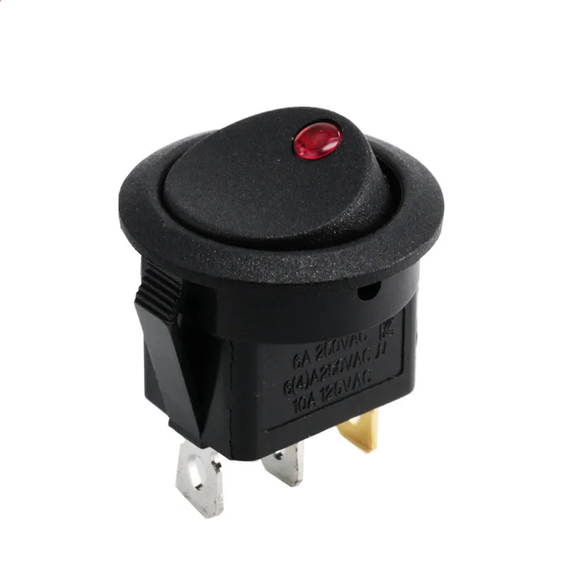 3 pin10A 250V AC неоновая лампа led Круглый тумблер