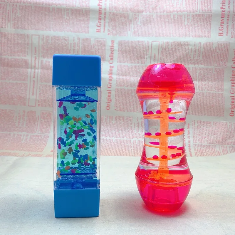 Christmas Gifts for Kids Floating Mineral Oil Liquid Sand Timer Fish Tank Hourglass Toy Hourglasses