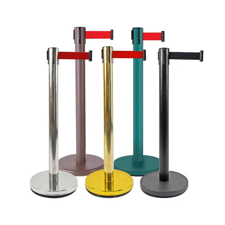 90CM Wholesale Customized Good Quality Classic Safety Stanchion Post Traffic Road Crowd Control Barrier