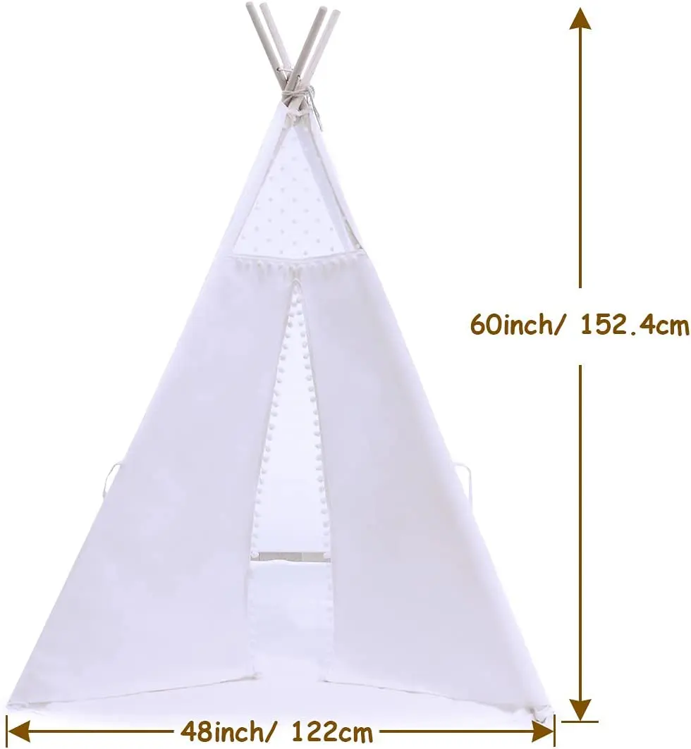 2022 wholesale Indoor Outdoor Toy Tents Cotton Large Toddler Kids Teepee Play Tent Girl Princess Lace Teepee Tent for Kids
