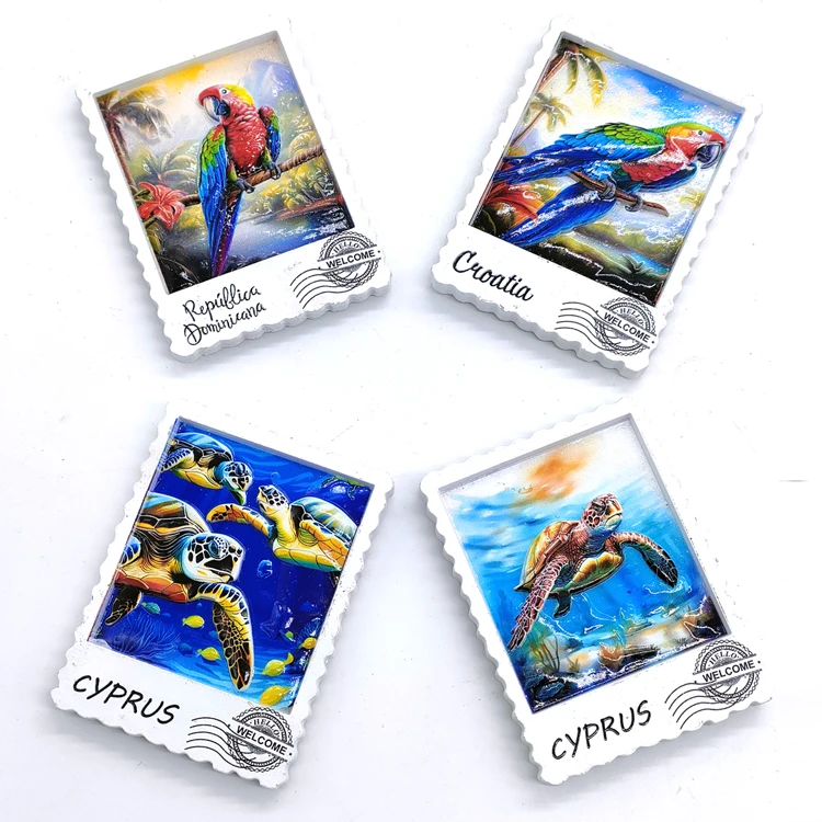 Custom logo resin 3d printing travel gift stamp france souvenirs paris fridge magnet for collection