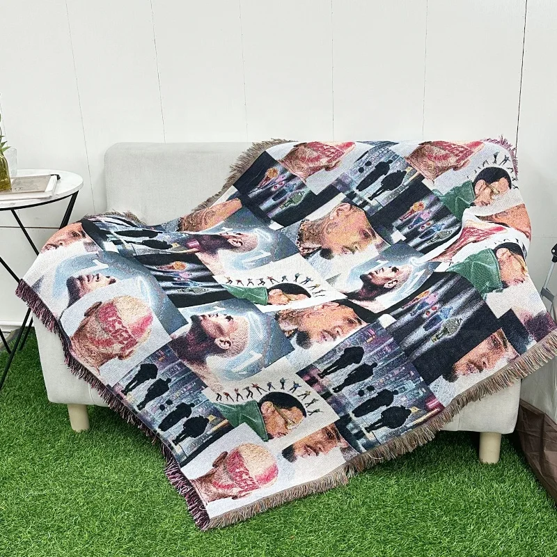 Custom Size Woven Tapestry Blanket Chris Brown Throw Rug and Throw Blanket Unique Custom Blanket