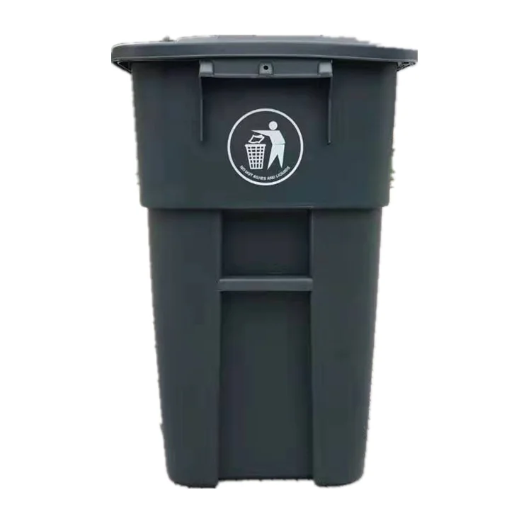 200 Liter Wheely Bin Garbage Waste Bin Manufacturer Price Bulk Round Sustainable Wholesale Plastic Trash Cans Rolling Cover Type