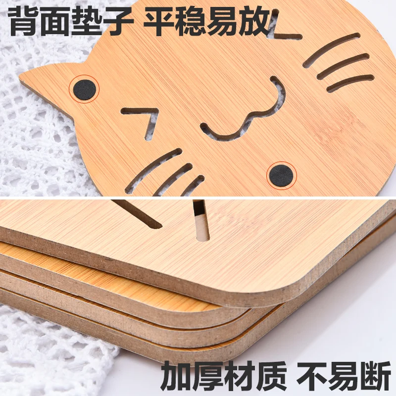 Household bamboo tablemat thermal insulation mat table mat square round bowl cup mat