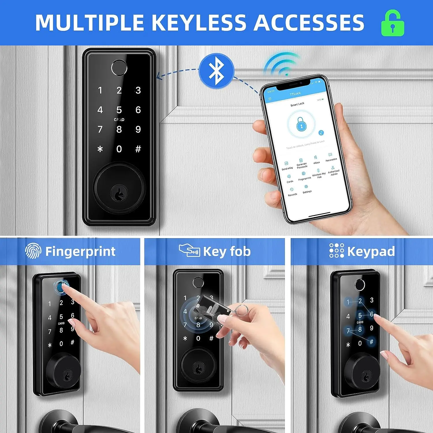 Factory Hot Sale Waterproof Keyless Fingerprint Code Password Biometric Fingerprint Smart Lock