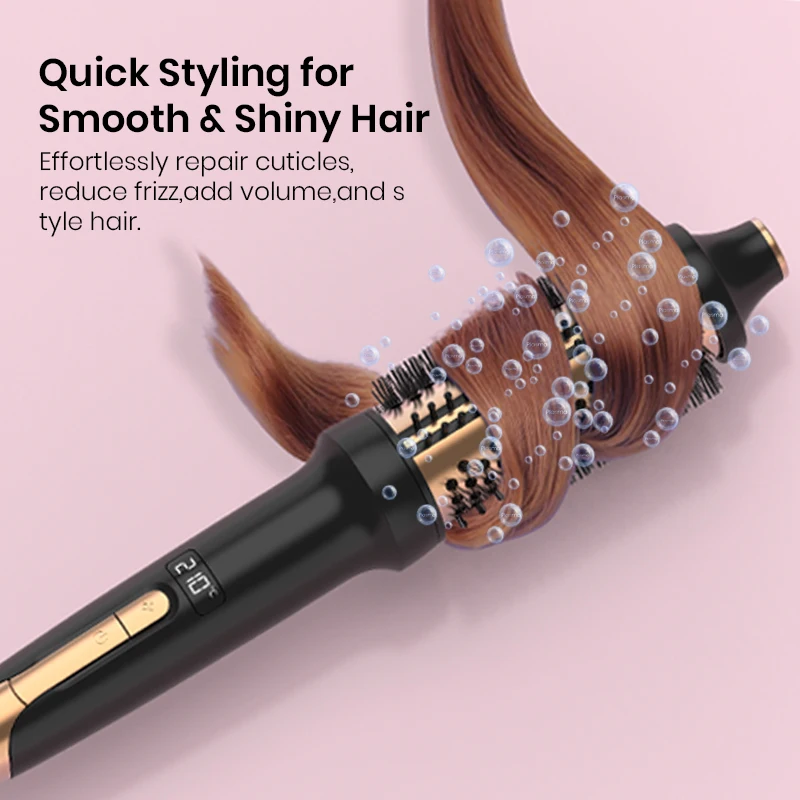 electrical heated curler brush Ceramic Glaze Coating Barrel Fast Heater Styling Comb LCD Digital Display Hair Curler Brush
