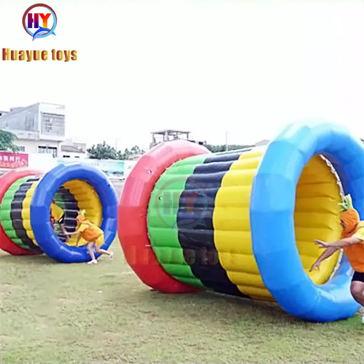 outdoor interactive inflatable human flip it square round rolling team building sport game