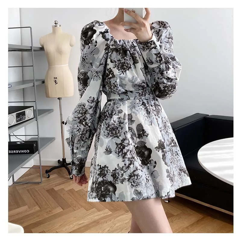 
2021 new wholesale fashion apparel ropa mujer elegant casual dresses waist printed mid-length skirt 
