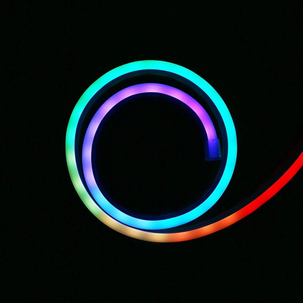 Распродажа неоновая полоса RGB волшебный цвет водонепроницаемая 1 см 2 5 для резки IP67 12 В 24 180 градусов