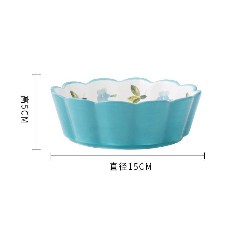 Cake bakeware ceramic material bakeware set blue baking dishes big size cooking pot oven
