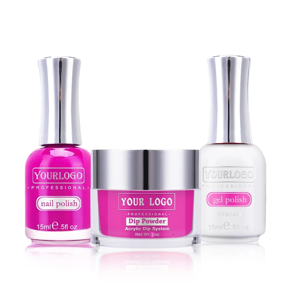 
Manufacture Fast Drying Dip Powder 3in1 Perfect Color Match Gel Polish and nail lacuqer 