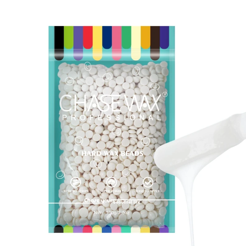 Chase Wax 100g Factory OEM White Pearl Rosin Free Depilatory Vegan Hard Wax Beads For Professional Use