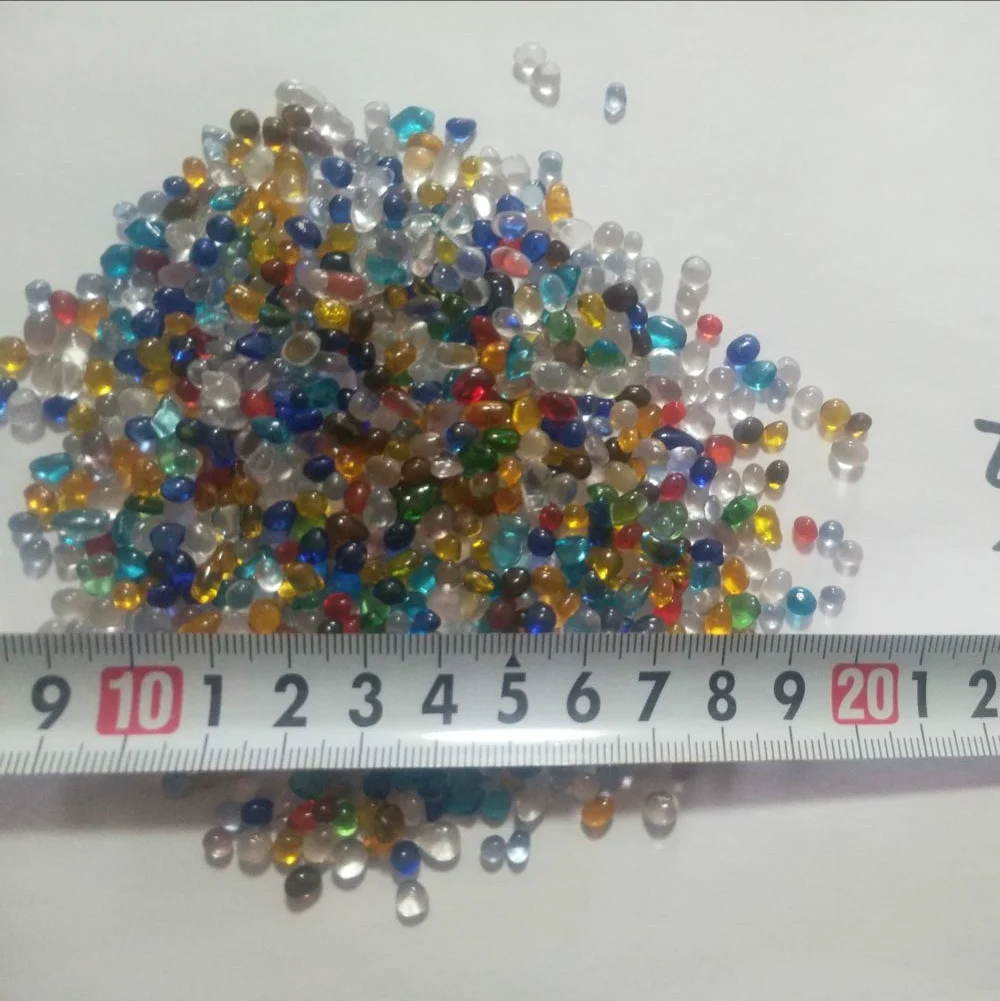 Glossy Multi Colors Decorative Glass Beads stone Glass Pebbles For Pool pebble mosaic Interior Decor