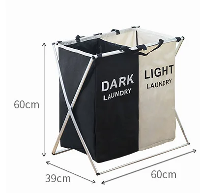 Printing Double Sections Aluminum Large 2 Sided Unique Fold Up Laundry Basket