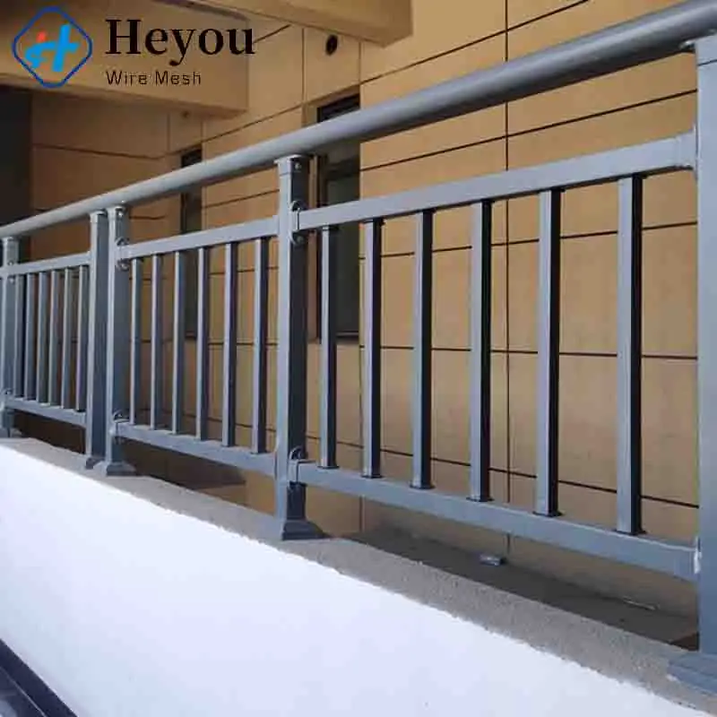 Customized Outdoor Garden Iron Picket Fence Zinc Steel Metal Fencing With Post Caps