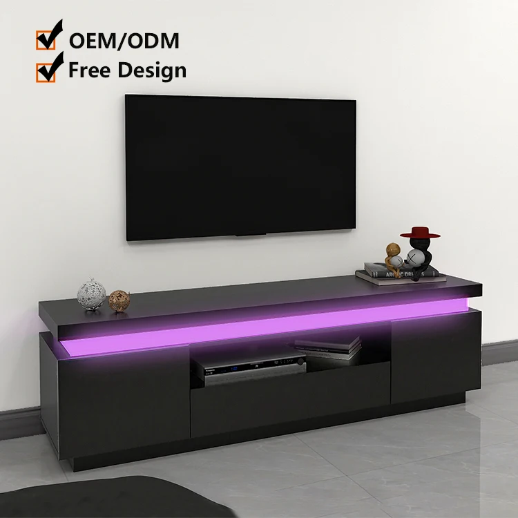 New Design Modern Luxury 16 Colors LED TV Stands Table For Home,Factory Customized Wholesale Unit Cabinet