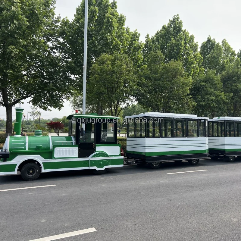 Fully enclosed carriages customized 42 people electric bus sightseeing train set