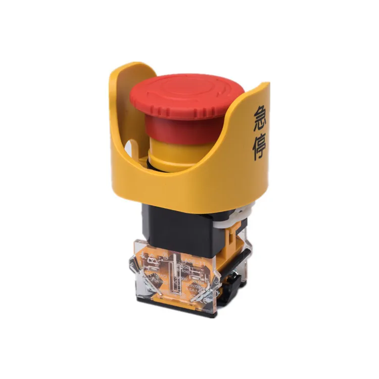 LA38 series 22mm 10a waterproof mushroom head reset emergency stop push button switch