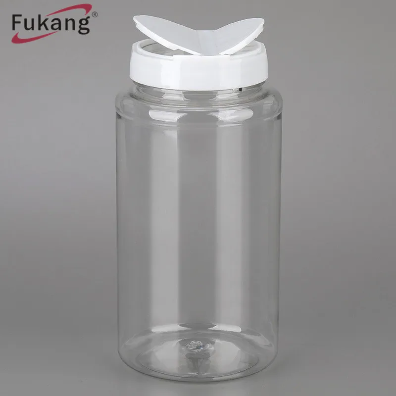 28oz Customized  Kitchen Cylinder Cooking Seasoning Pepper Jars,PET Plastic Spice Jar packaging