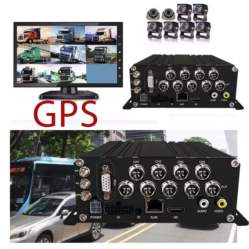 4CH System Vehicle DVR Mobile School Bus GPS Tracking 4/ 8 Channel Video Recorder MDVR