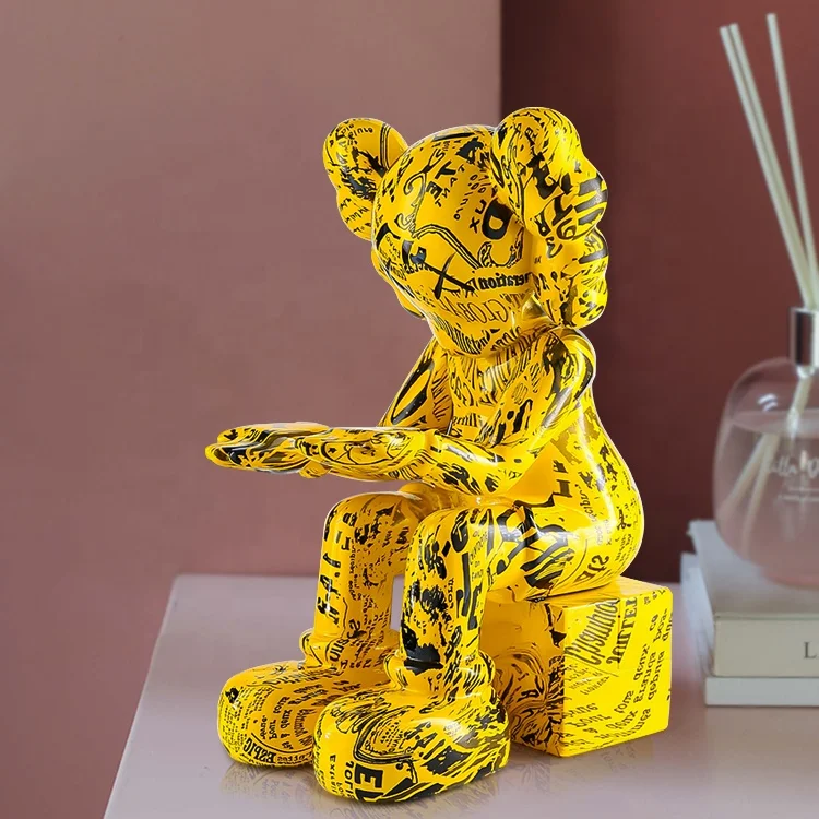 Изготовленные На Заказ Многофункциональные Брызговики чернила «сделай сам» сидячие статуи Bearbrick Kaw Power Bruin с лотком