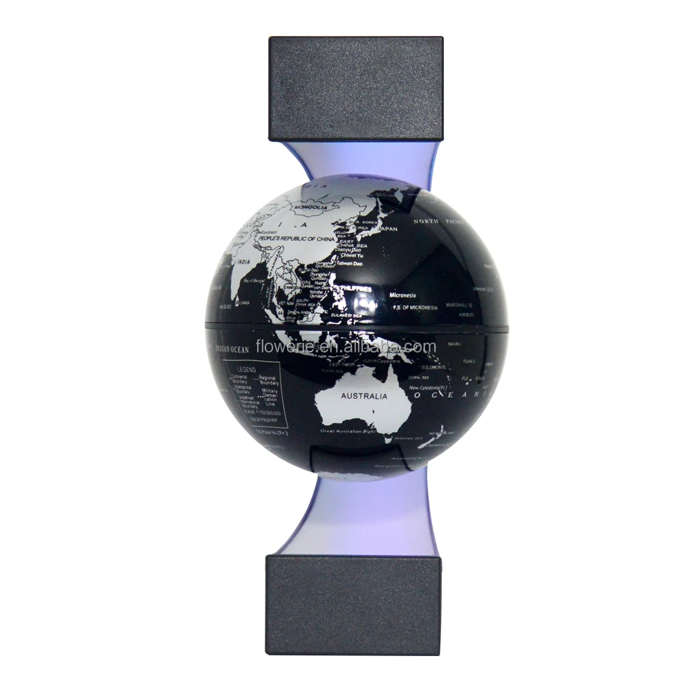 Earth 4 Inch Rotation Russia Float  LED Light English Word World Map Globe Creative Gift Practical Magnetic Levitation Globe