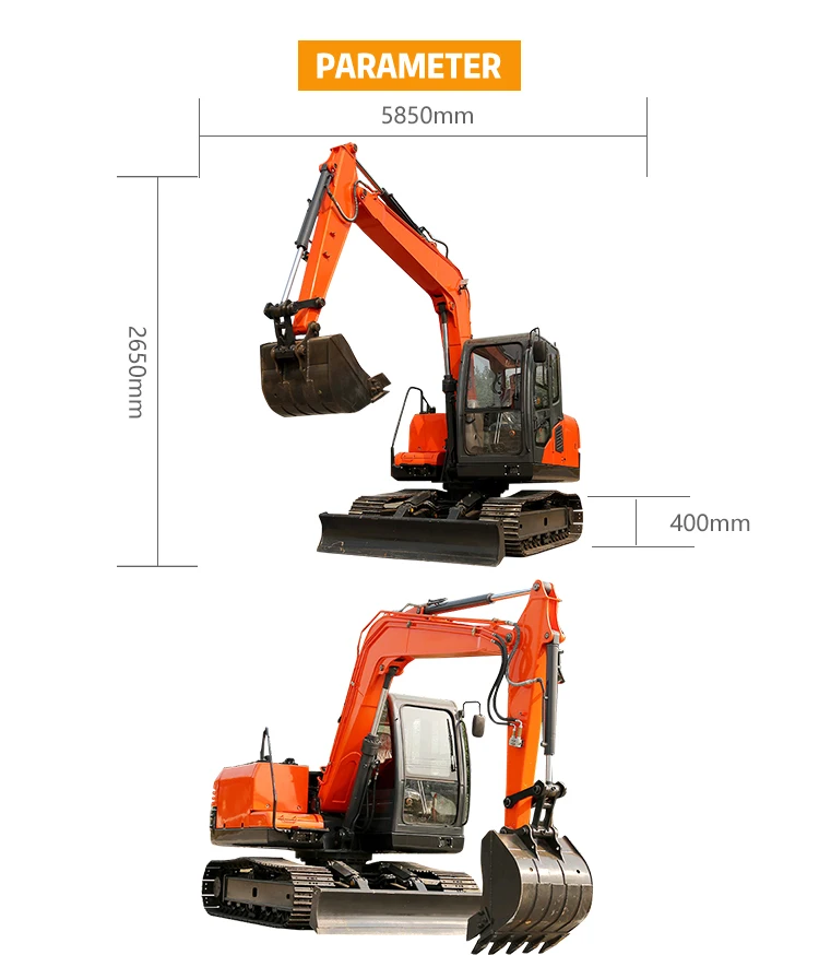 HOT SALE CE ISO EAC CERTIFIED 6 TON CRAWLER EXCAVATOR SD65E  6TON EARTH MOVING MACHINE FOR SALE 9 TON MINI EXCAVATOR