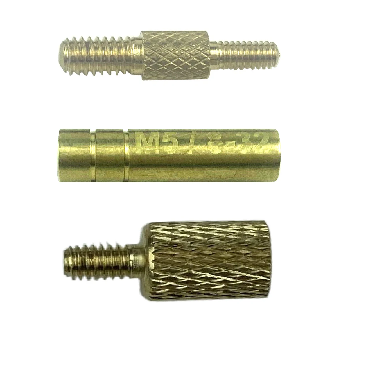 Connecting adapters for gun cleaning rod fitting brush in different nuts